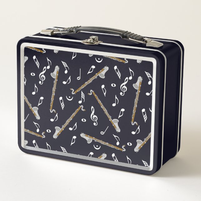 Lunch Box Bass Clarinet Music Note Motif (Devant)