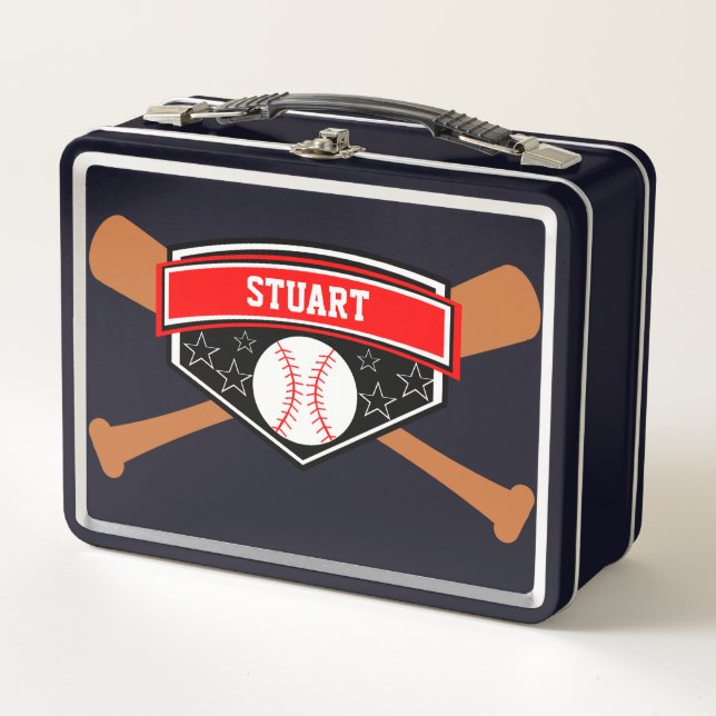 Lunch Box Bat et Baseball Personnaliser la boîte à lunch (Devant)