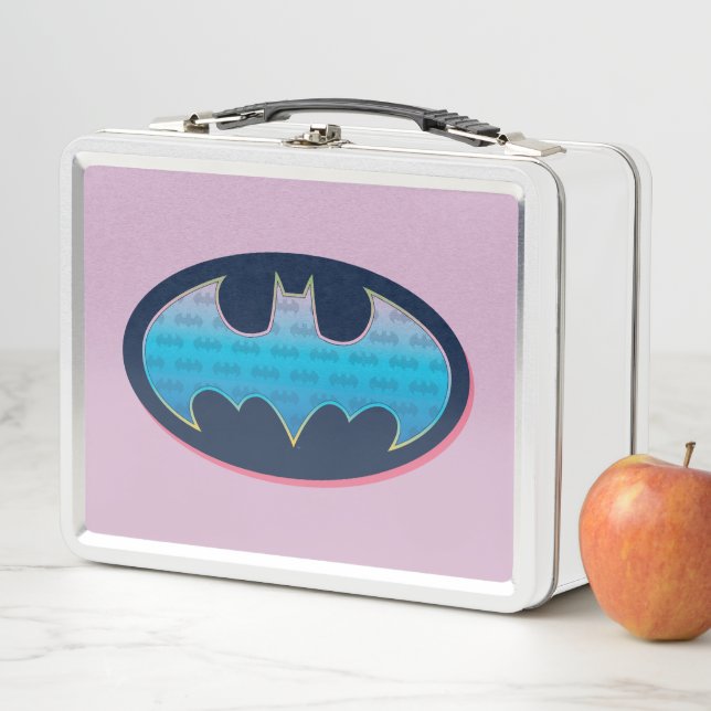 Lunch Box Batman | Symbole rose et bleu (En situation)