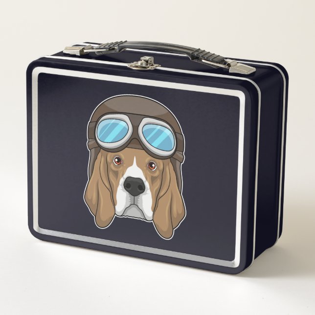 Lunch Box Beagle en tant que pilote avec casquette pilote (Devant)