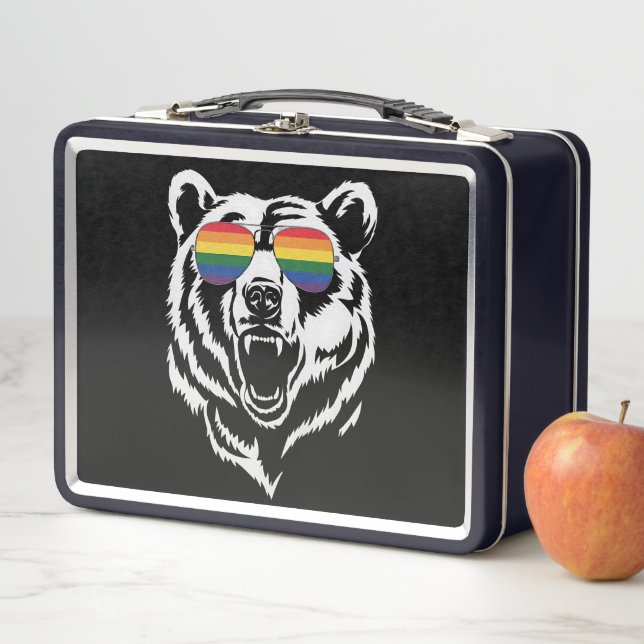 Lunch Box Bear Gay LGBTQ Rainbow Lunettes de soleil Pride Dr (En situation)