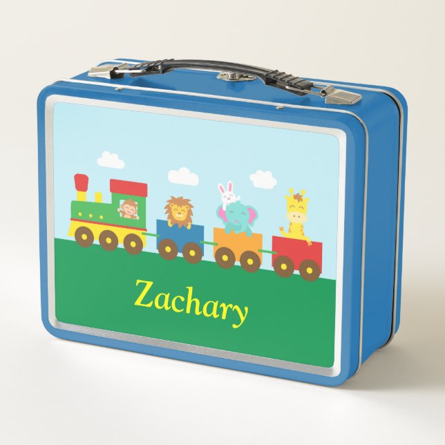 Lunch Box Beaux Animaux En Train Boîte À Déjeuner Enfants (Dos)