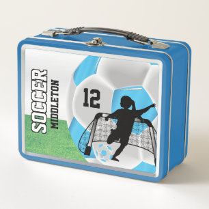 Lunch Box Bébé Bal de Football Bleu et Blanc - Fille de Foot