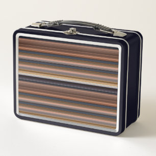 Lunch Box Belles rayures bleues brunes