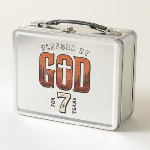 Lunch Box Béni par Dieu 7 Ans Vintage Chemise Chrétienne