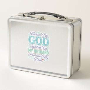 Lunch Box Béni par Dieu gâté par mon mari conception de t-sh