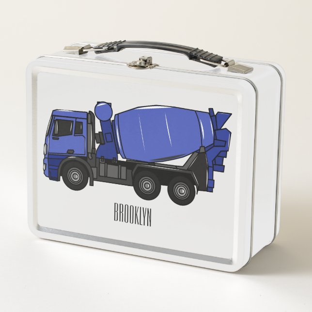 Lunch Box Béton mélange camion de transport caricature (Devant)