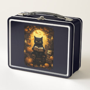 Lunch Box Black Cat Lecture Livres Citrouille Automne Enseig