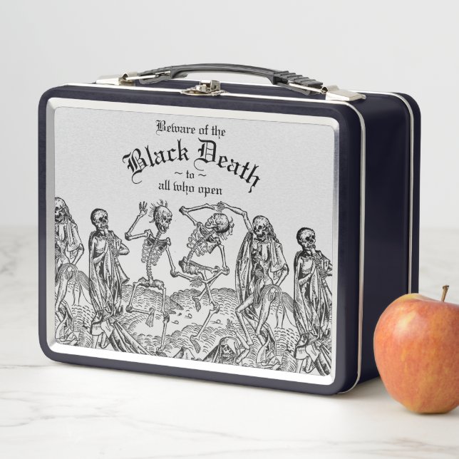 Lunch Box Black Death Dancing Skeletons gothique Macabre (En situation)