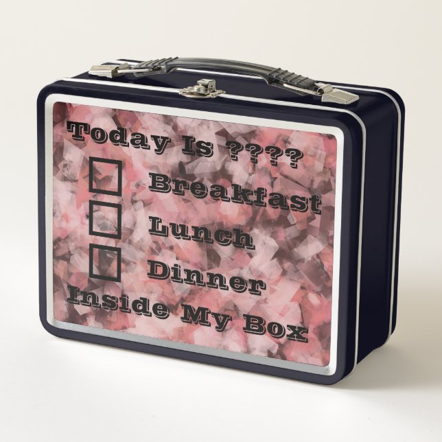 Lunch Box Black Gray Pink White Modern Geometric Abstract (Devant)