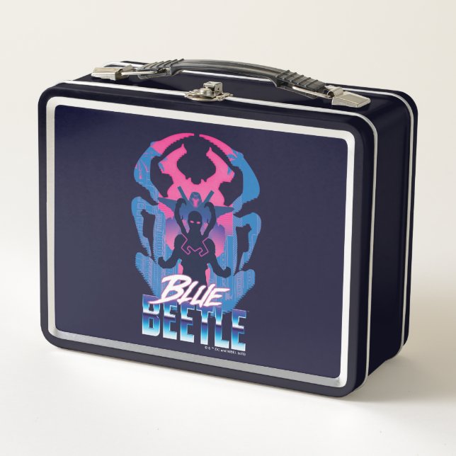 Lunch Box Bleu Beetle Rétrowave contre graphique (Devant)