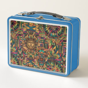 Lunch Box Bleu clair serein "Emblème Historique Vibrant" Lun