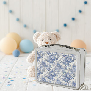 Lunch Box Bleu de toile à fleurs