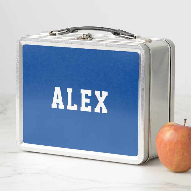 Lunch Box Bleu simple personnalisé Retour à l'école (En situation)