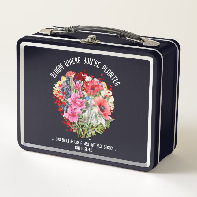 Lunch Box BLOOM WHERE YOU'RE PLANTED Christian Floral (Devant)