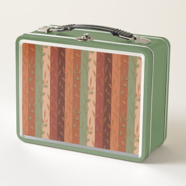 Lunch Box Boho Leaf Motif Rustic Home Décor (Devant)