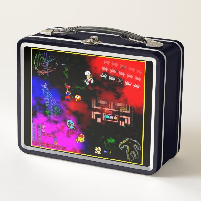 Lunch Box Boîte à déjeuner en métal d'arcade classique très  (Devant)