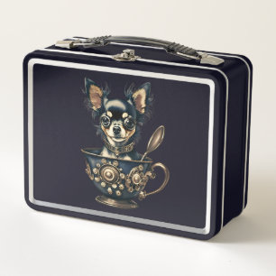 Lunch Box Boîte à lunch Chihauhau Puppy Steam Punk