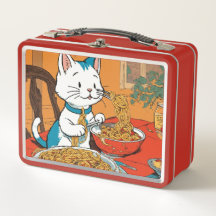 Boîte à lunch Cute Cat Spaghetti