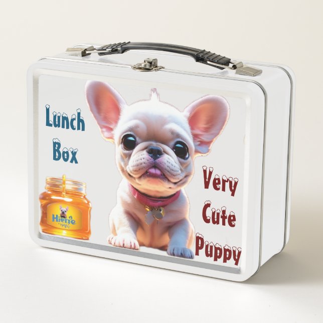 Lunch Box Boîte à lunch en métal chiot très mignonne (Devant)