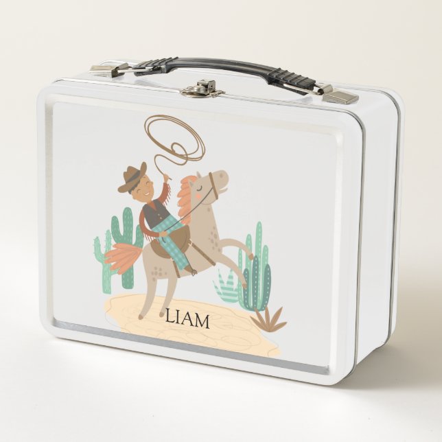 Lunch Box Boîte à lunch en métal Cowboy personnalisée (Devant)