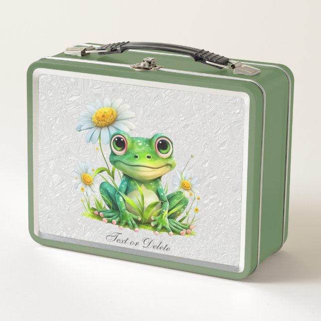 Lunch Box Boîte à lunch en métal grenouille florale (Devant)