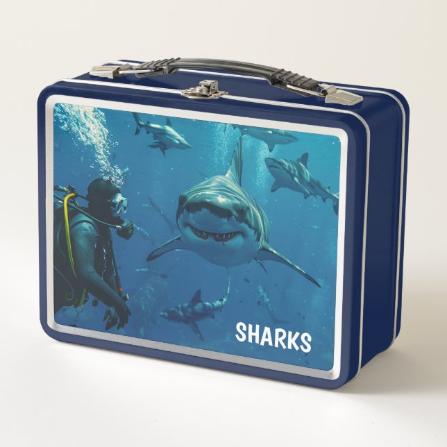 Lunch Box Boîte à lunch en métal requins (Devant)