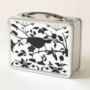 Lunch Box Boîte à lunch en métal silhouette d'oiseaux