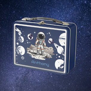Lunch Box Boîte à lunch en métal spatial astronaute