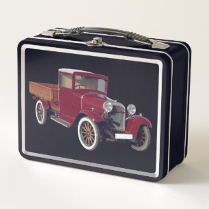 Lunch Box Boîte à lunch en métal vintage de camion rouge