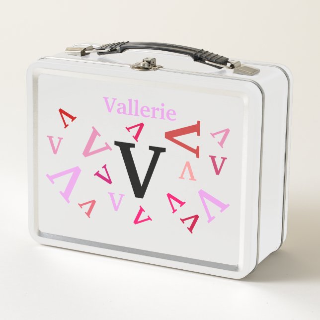 Lunch Box Boîte à lunch - Lettres mélangées en rose (Devant)