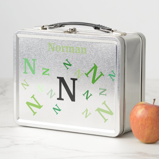 Lunch Box Boîte à lunch - Lettres mélangées en vert (En situation)