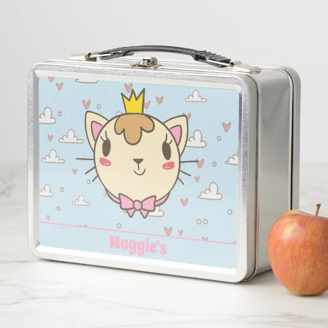 Lunch Box Boîte à lunch monogramme Cute Cat (En situation)