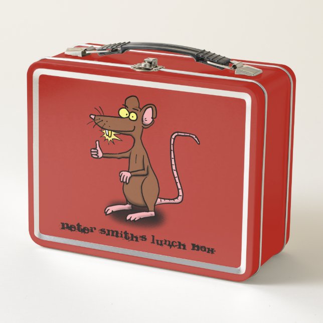 Lunch Box Boîte à lunch pour dessin animé de rat brun cool. (Devant)