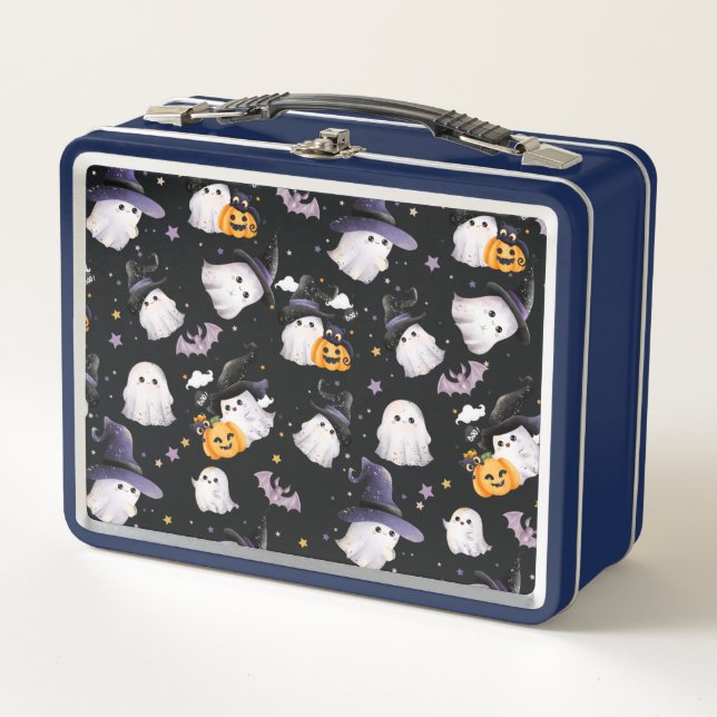 Lunch Box Boîte à lunch pour fantôme illustrée en noir et vi (Devant)