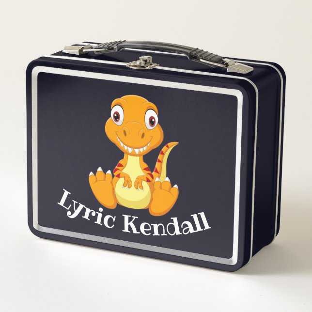 Lunch Box Boîte à lunch rose T-Rex Dinosaur pour enfants (Devant)