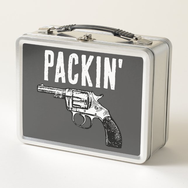 LUNCH BOX BOÎTE À SOUCHER EN MÉTAL RETRO GUN 1ER AMMENDEMENT (Devant)
