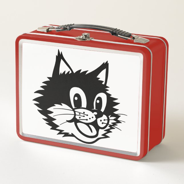 LUNCH BOX BOÎTE À SOUFFLE EN MÉTAL RETRO CAT (Devant)