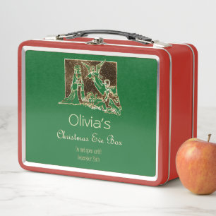 Lunch Box Boîte de nuit de Noël Scène de la Nativité Rouge V