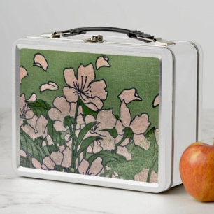 Lunch Box Boîte métallique à cascade de fleurs roses