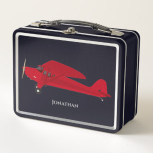 Lunch Box Boîtes-repas Red Vintage Airplane