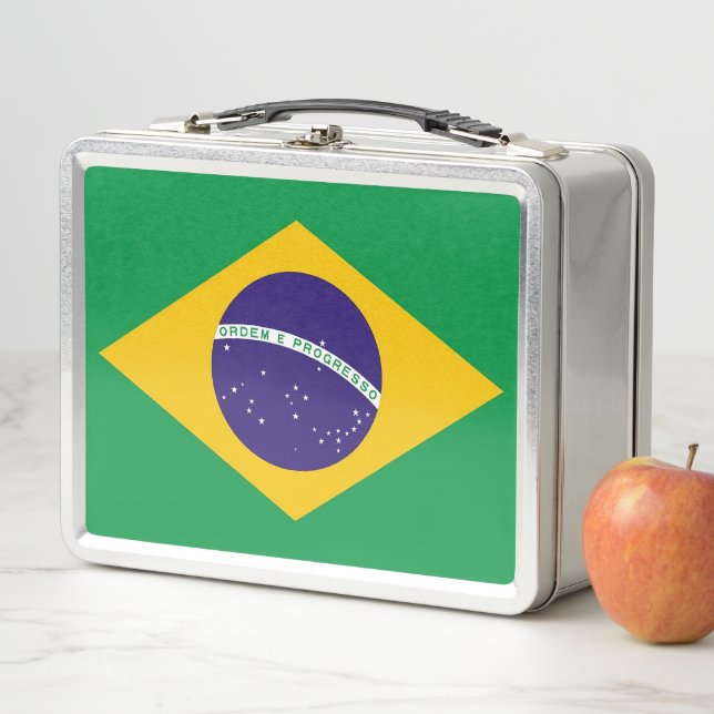 Lunch Box Boîtier en métal inoxydable avec drapeau brésilien (En situation)