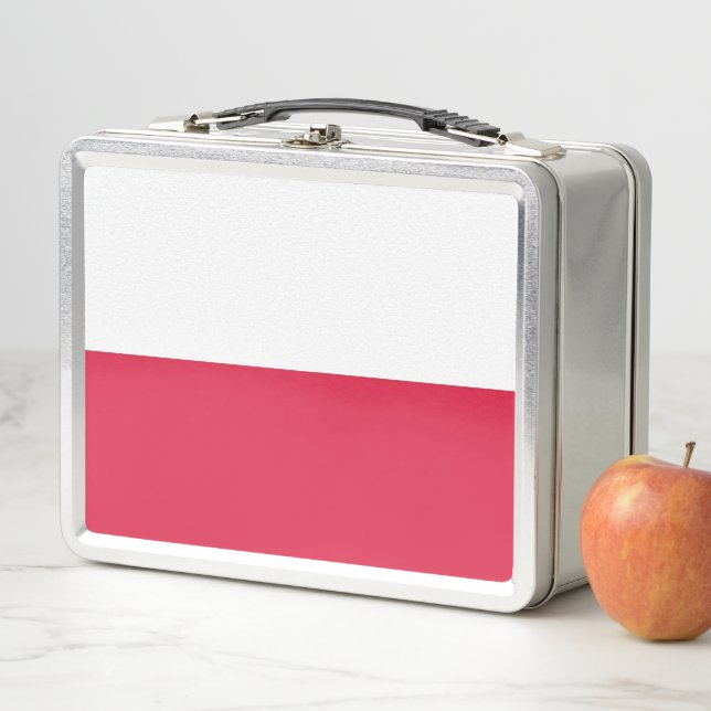 Lunch Box Boîtier en métal inoxydable avec drapeau de Pologn (En situation)
