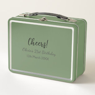 Lunch Box Bonjour 21e anniversaire ajouter nom date simple m