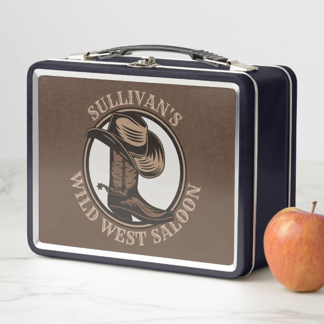 Lunch Box Bottes de cowboy Occidentales Wild West personnali (En situation)