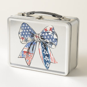 Lunch Box Bow Patriotique Perturbé - Etats-Unis Drapeau Desi