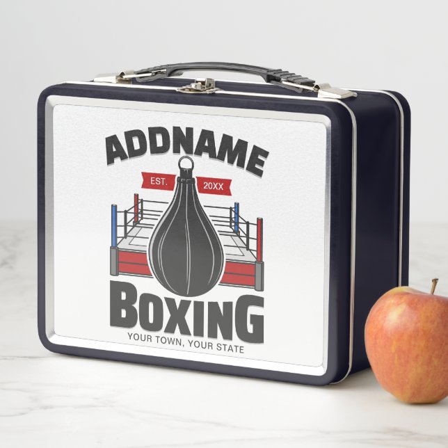 Lunch Box Boxe Anneau AJOUTER NOM Boxer Gym Speed Sac (En situation)