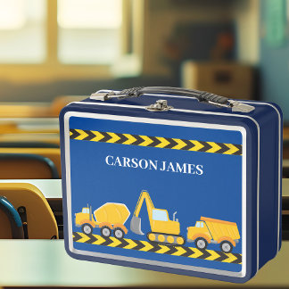 Lunch Box Boys Construction Véhicule Custom Blue Dump Truck