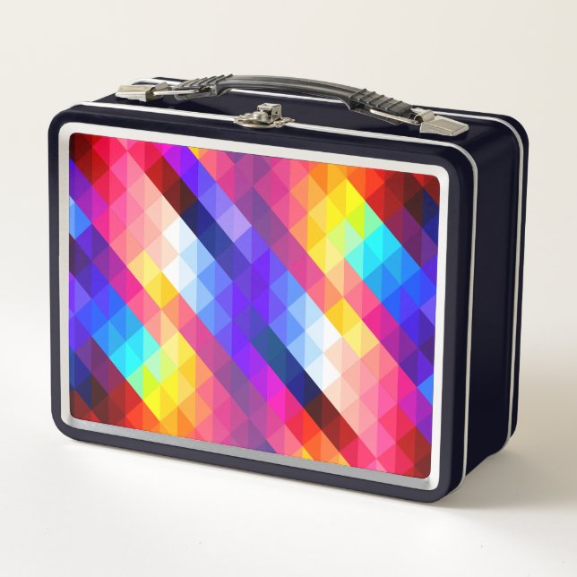 Lunch Box Bright Colorful Abstract Geometric Pattern (Devant)