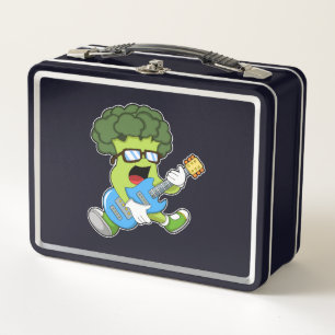 Lunch Box Brocoli comme musicien avec guitare